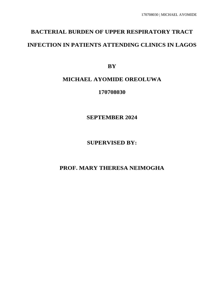 Bacterial Burden of Upper Respiratory Tract Infection in Patients ...