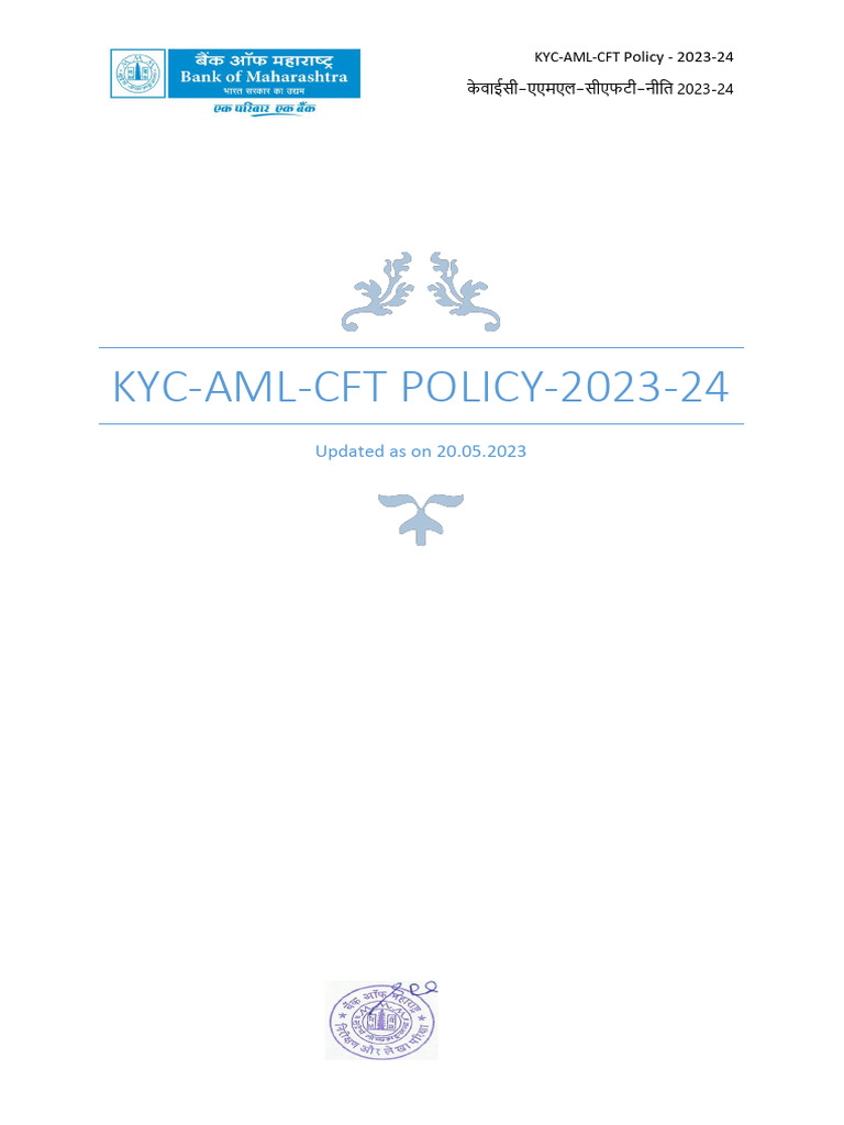 KYC-AML-CFT POLICY-2023-24: Updated As On 20.05.2023 | PDF | Wire ...
