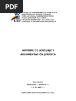 Informe Lenguaje y Argumentacion Juridica