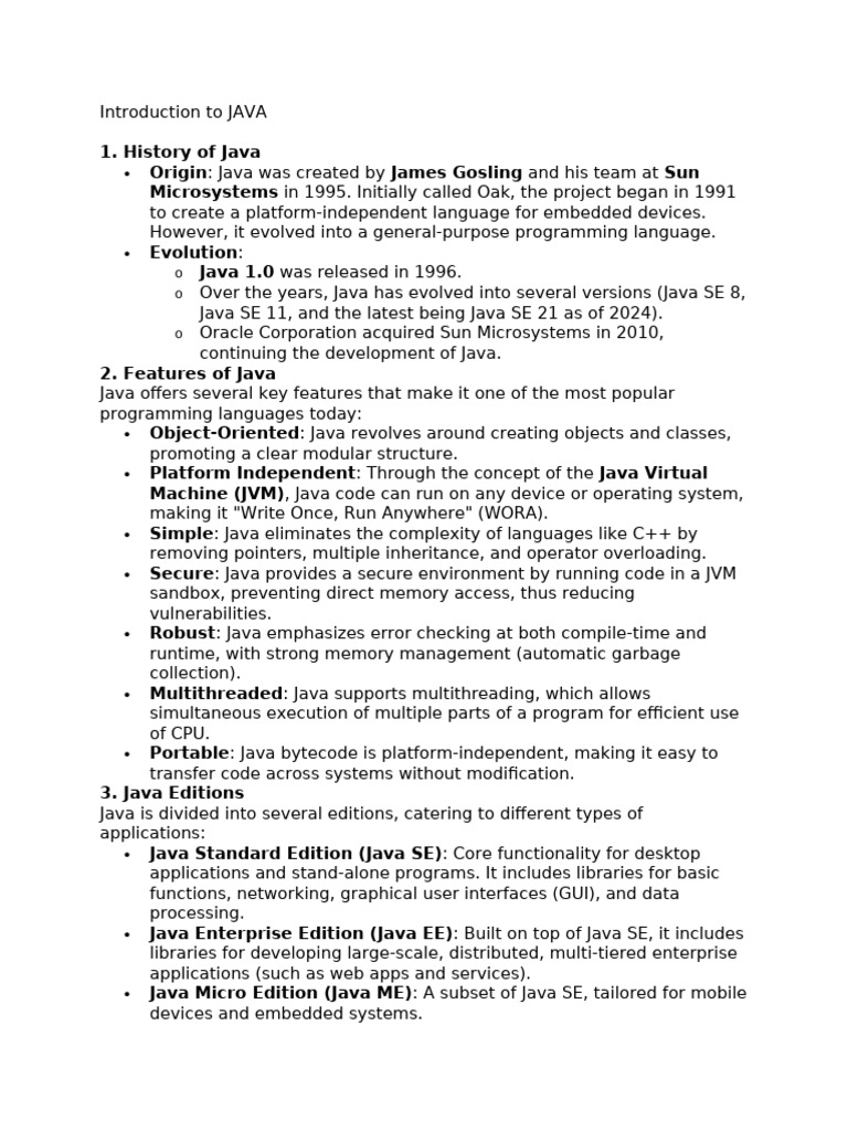 Introduction to java pdf