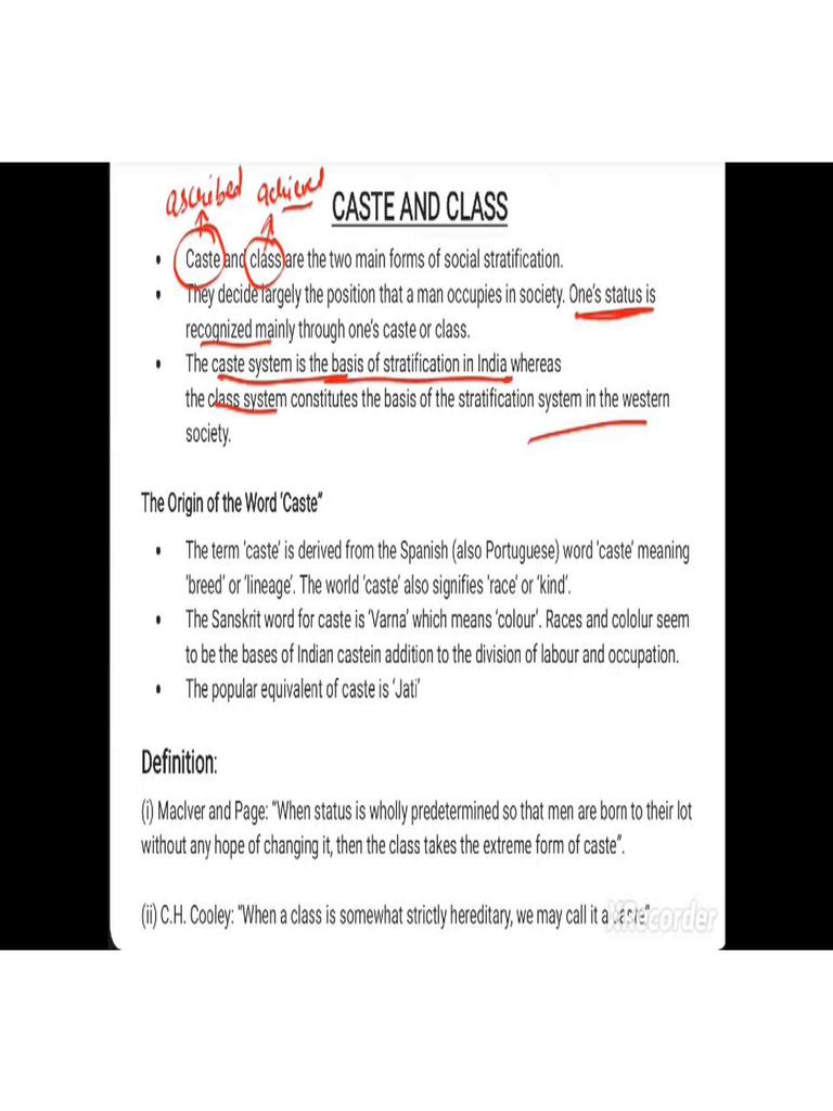 Caste and Class | PDF
