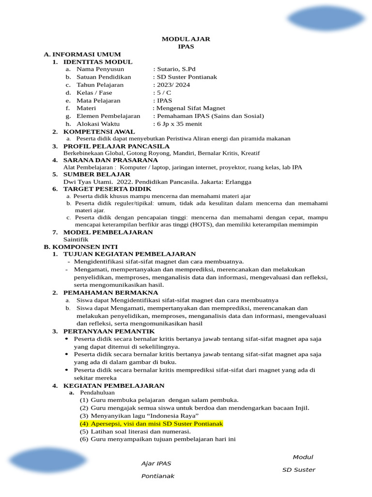 2 Modul Ajar Ipas Bab Iii | PDF