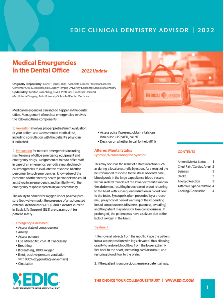 2022 EDIC WHITEPAPER Emergencies UPDATE | PDF | Myocardial Infarction ...
