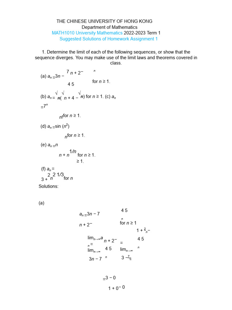 HW1 Sol | PDF
