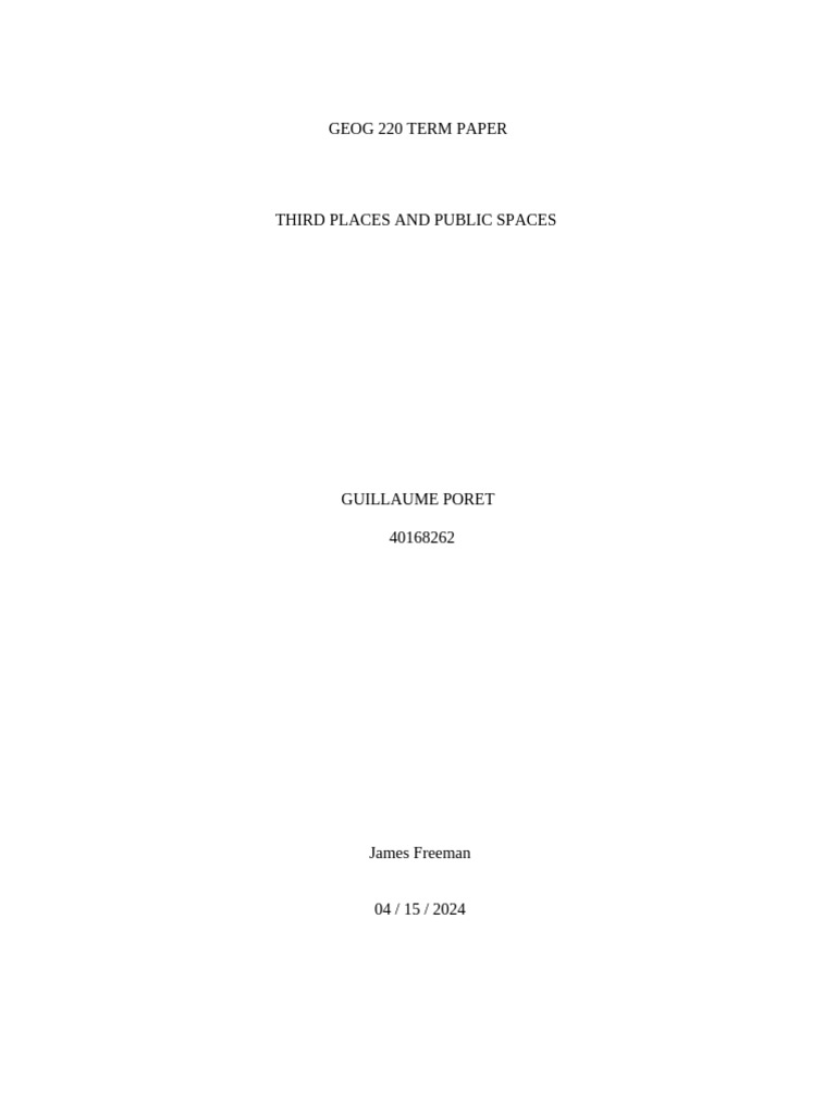 Geog 220 Term Paper | PDF