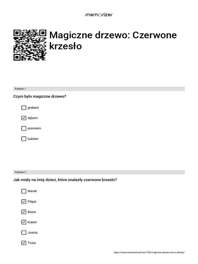 Czerwone Krzesło Magiczne Drzewo Test Magiczne Drzewo - Czerwone Krzesło - WYPEŁNIONY | PDF