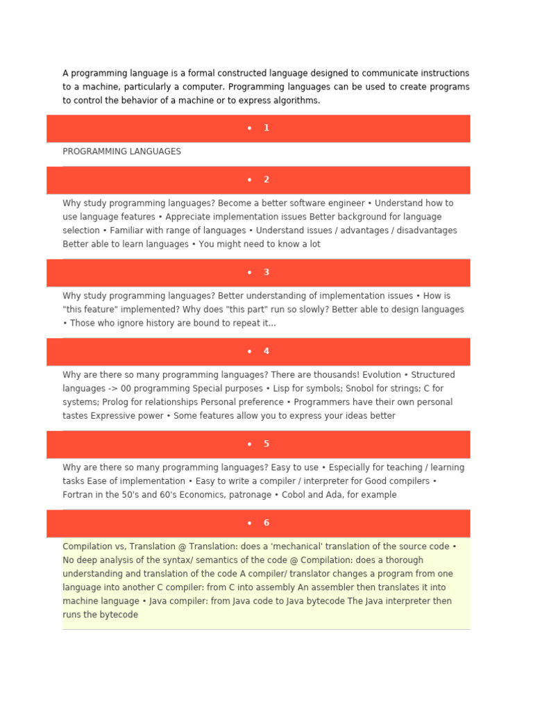 Introduction To Programining Languages | PDF