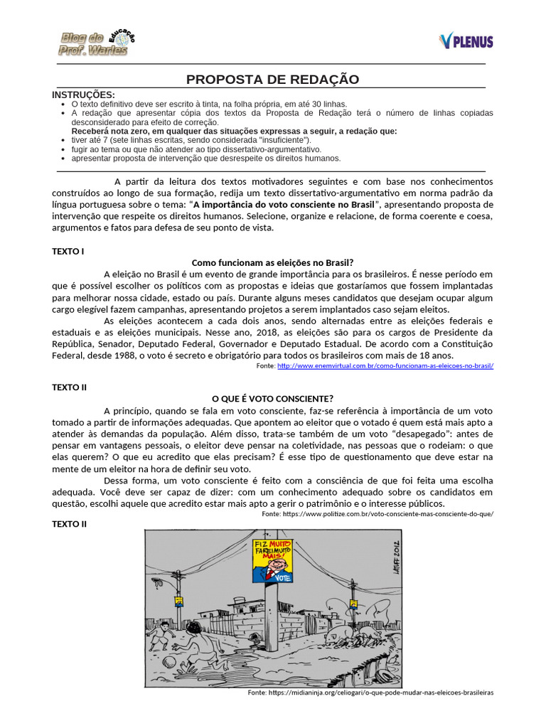 7 A Importância Do Voto Consciente No Brasil Pdf