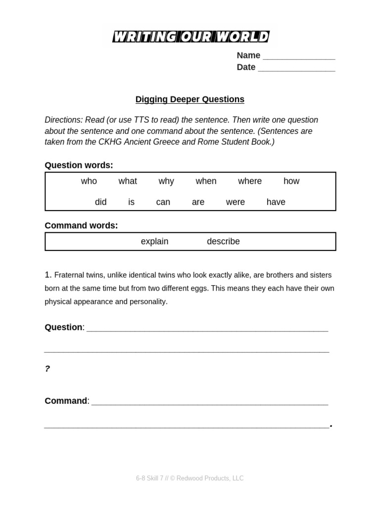 Digging Deeper Questions | PDF