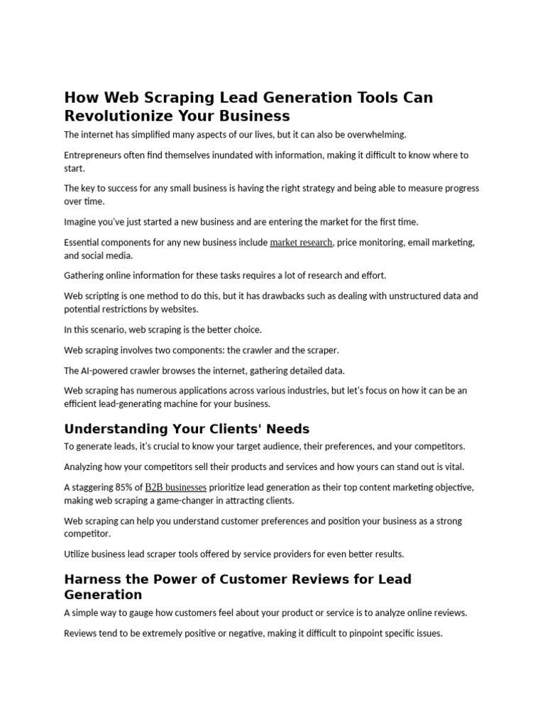 Lead Generations Final | PDF