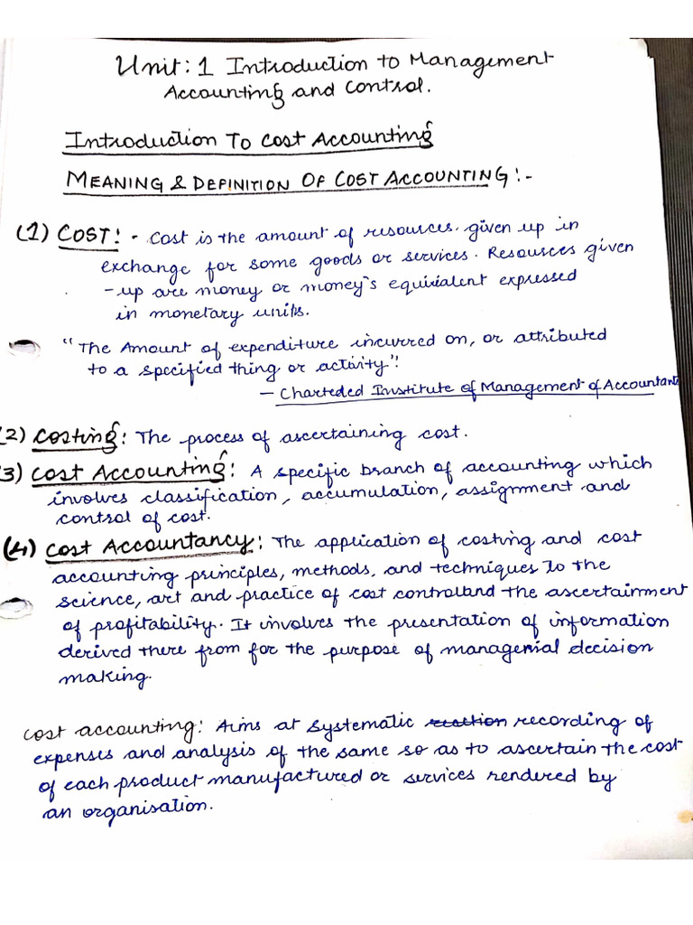 CMA Notes PDF | PDF