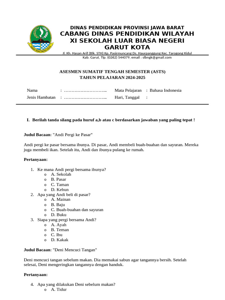 Soal Bahasa Indonesia Pdf