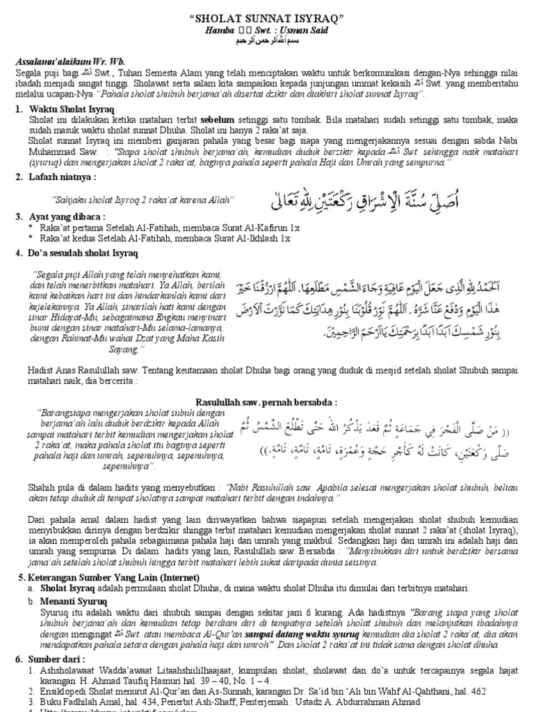 Solat Sunat Isyraq Pdf