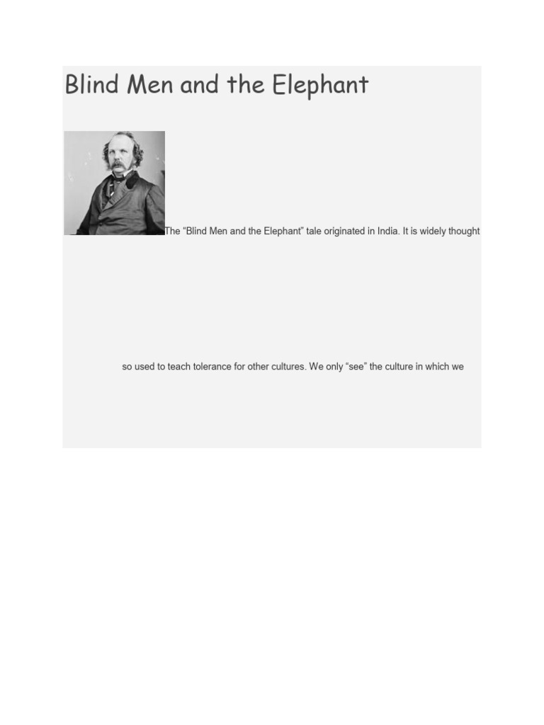 8 Blind Men and The Elephant | PDF