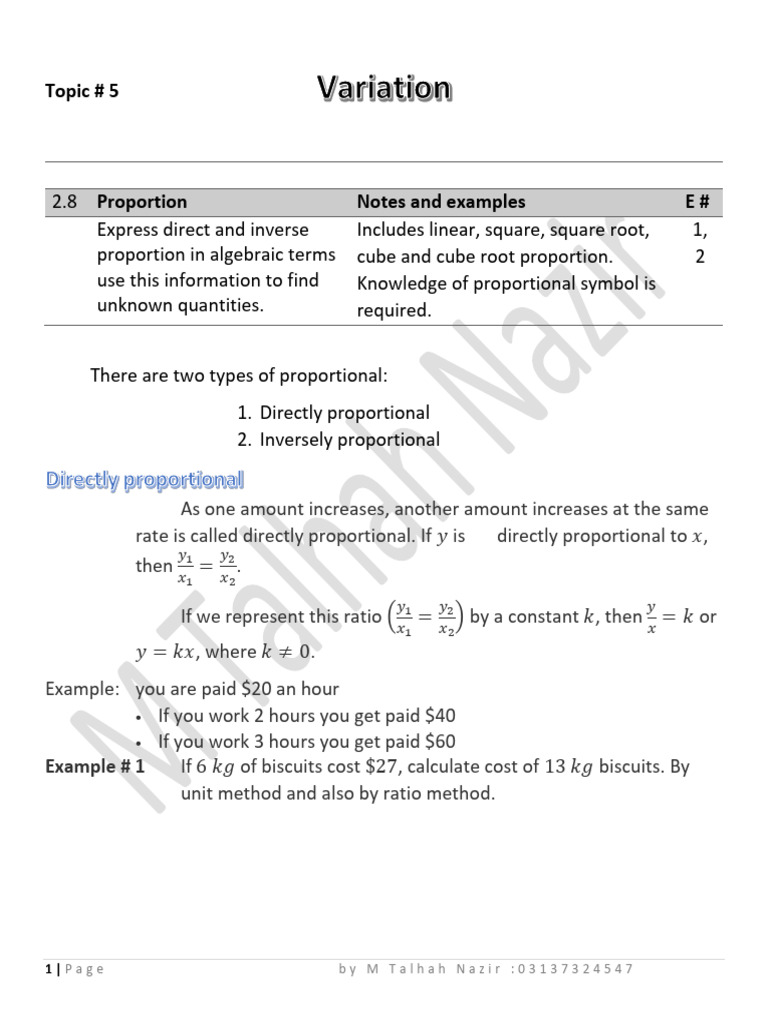 5 Variation | PDF