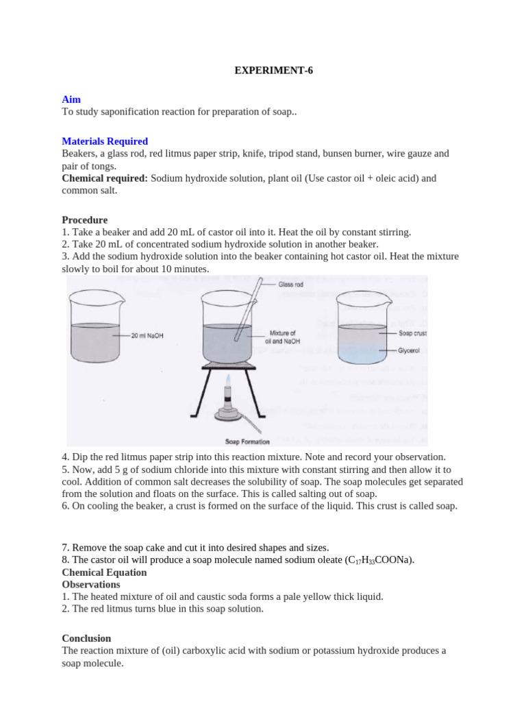 Class 10 Chemistry Experiment 6docx | PDF