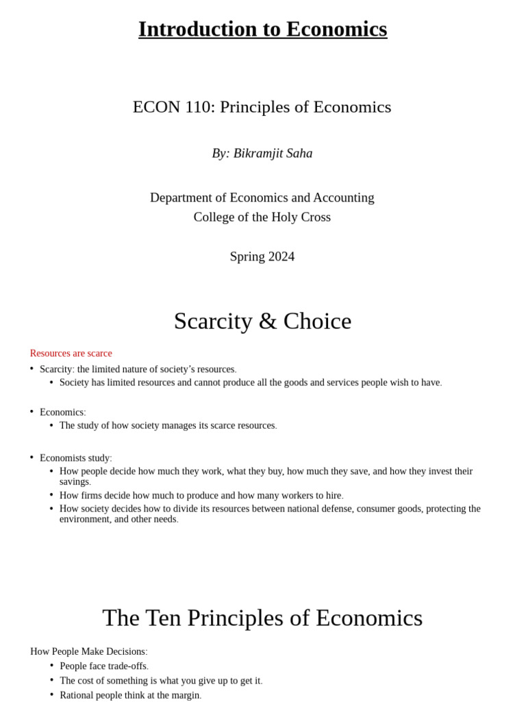 Intro To Economics | PDF