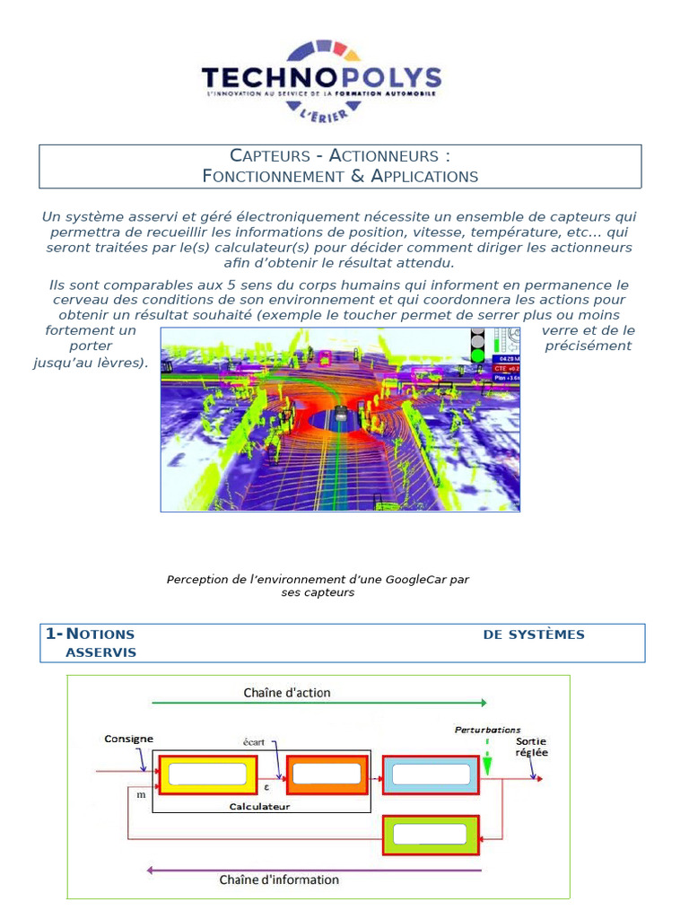 Capteurs et Actionneurs : Fonctionnement et Types | PDF | Capteur ...