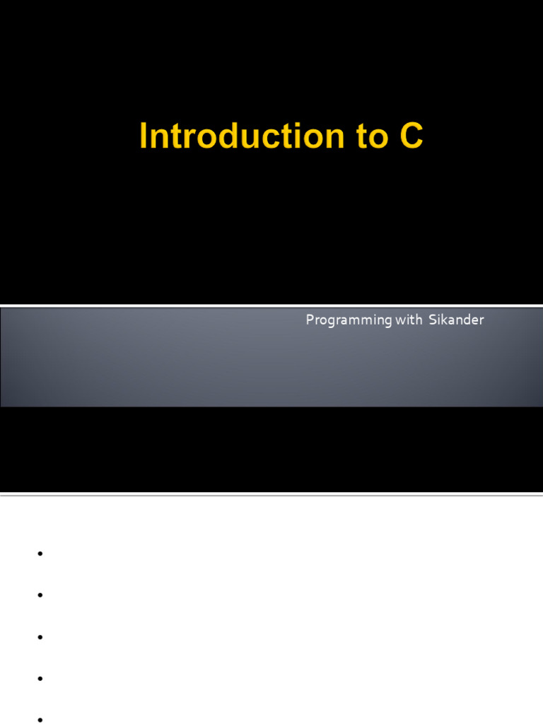 1 Introduction To C | PDF