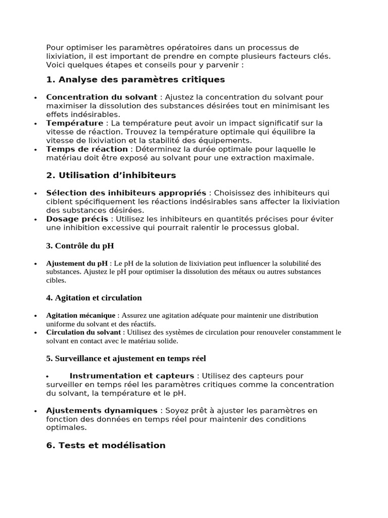 Pour Optimiser Les Paramètres Opératoires Dans Un Processus de — free download