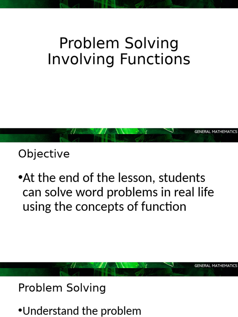 Problem Solving Involving Functions1 | PDF