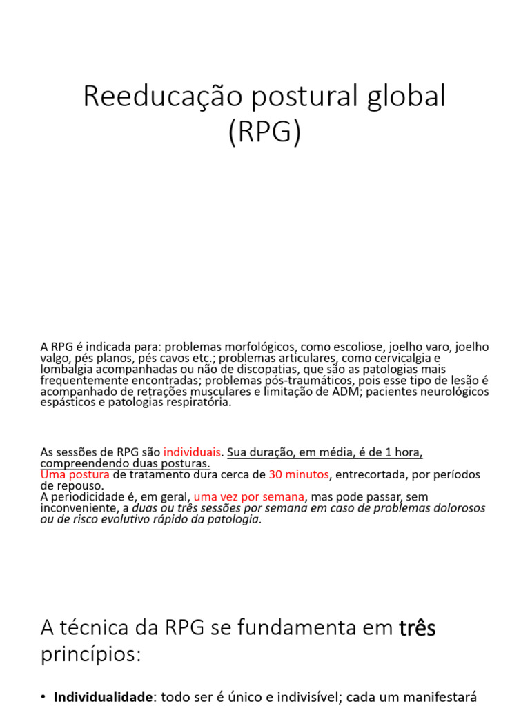 Reeducação Postural Global (RPG) | PDF