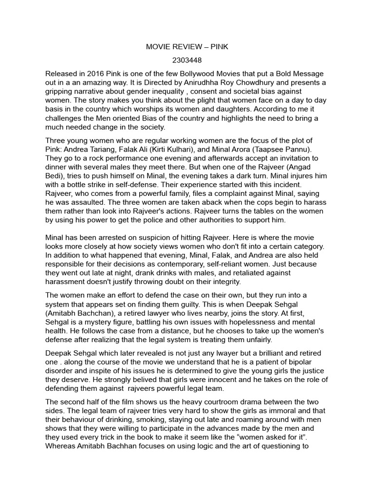 Pink: A Bold Take on Consent and Justice | PDF | Social Psychology ...
