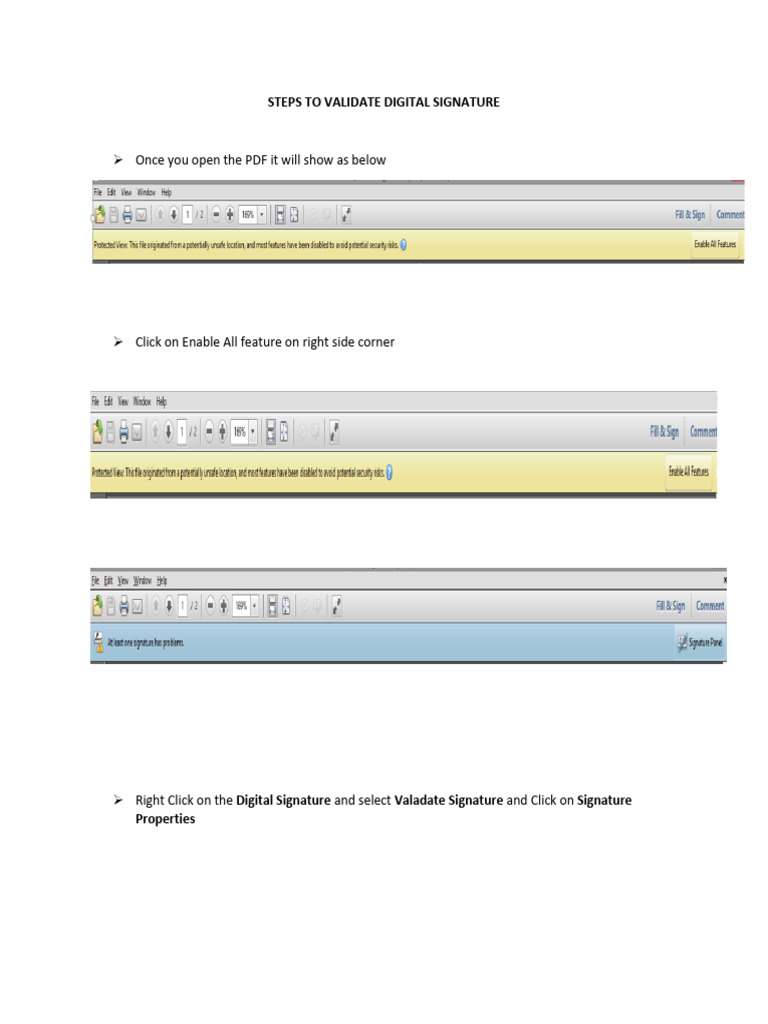Steps To Validate The Digital Signature