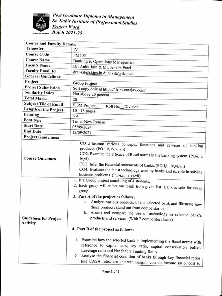 BOM Project Batch 2023-25 | PDF