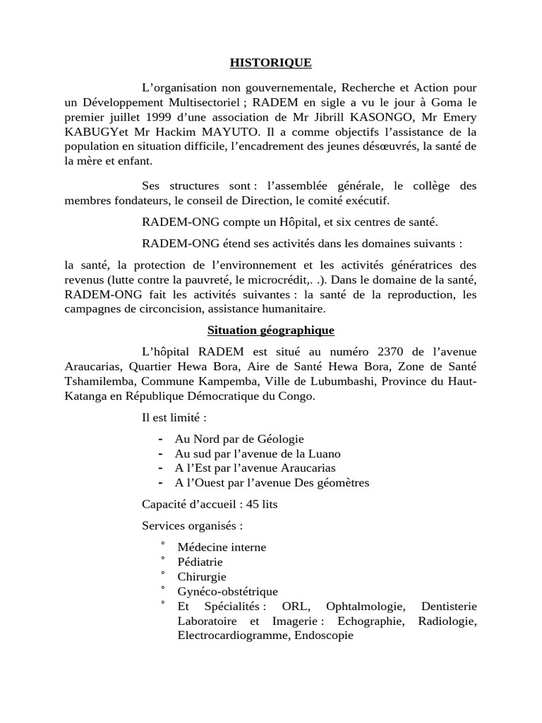HISTORIQUE | PDF