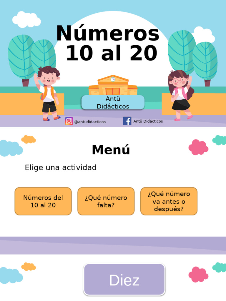 Números 10 Al 20 | PDF