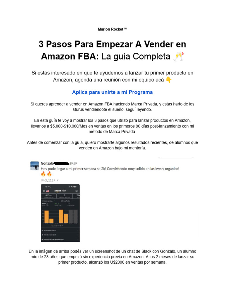 3 Pasos para Empezar A Vender en Amazon FBA - La Guia Completa | PDF