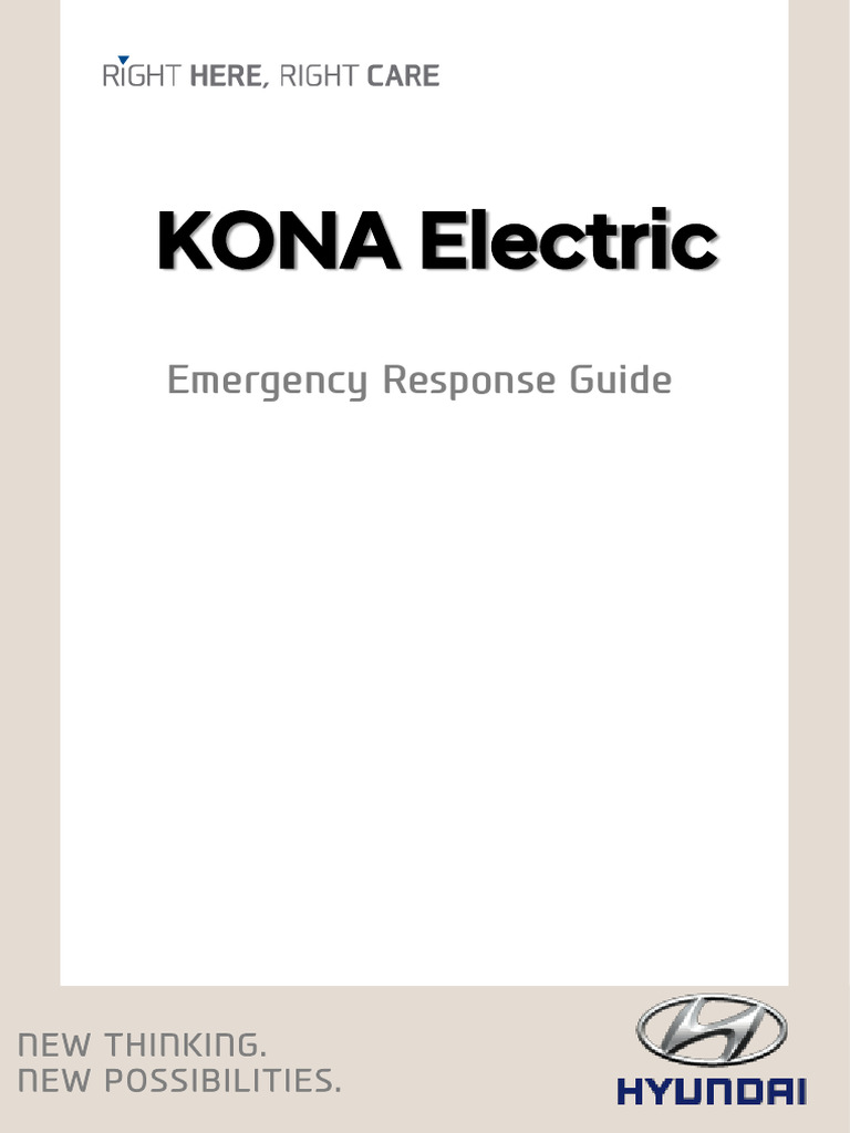 KONA Electric Emergency Response Guide | PDF | Airbag | Electric Motor