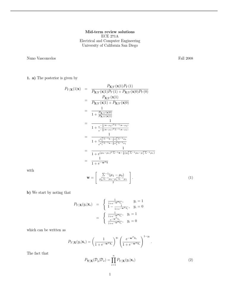 Midterm Exam Review Sols | PDF