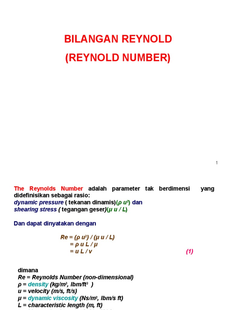 Menghitung Bilangan Reynold