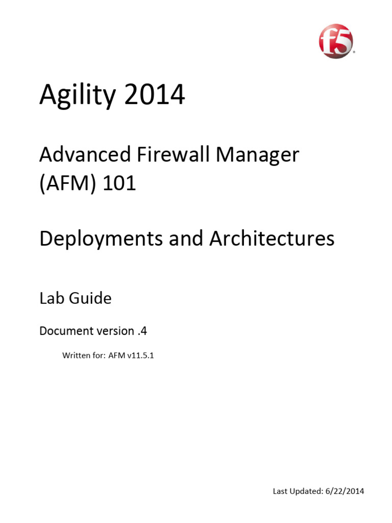 Agility 2014 AFM 101 Depoyments and Architectures Lab Guide | PDF