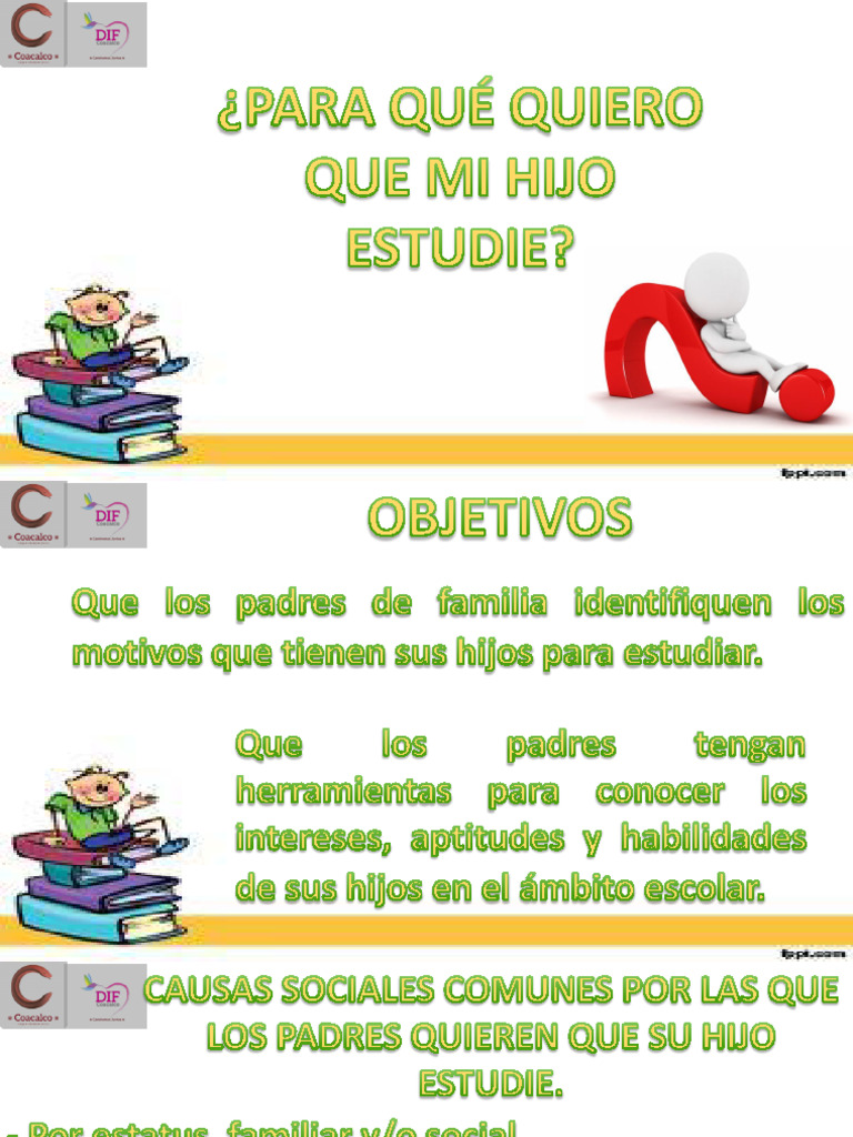 Por Qué Quiero Que Mi Hijo Estudie | PDF