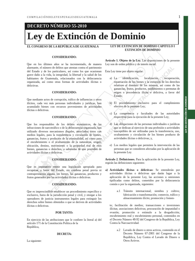 Ley de Extinción de Dominio | PDF