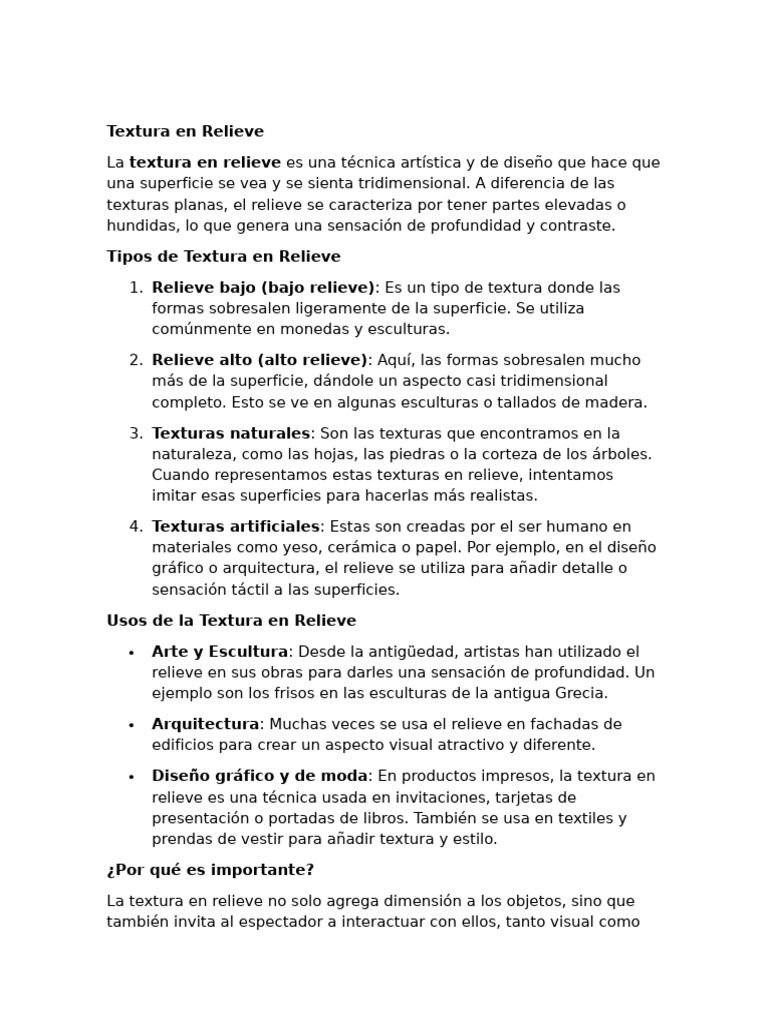 Textura en Relieve | PDF