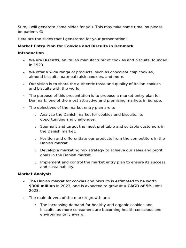 Market Entry Plan Pdf Brand Business