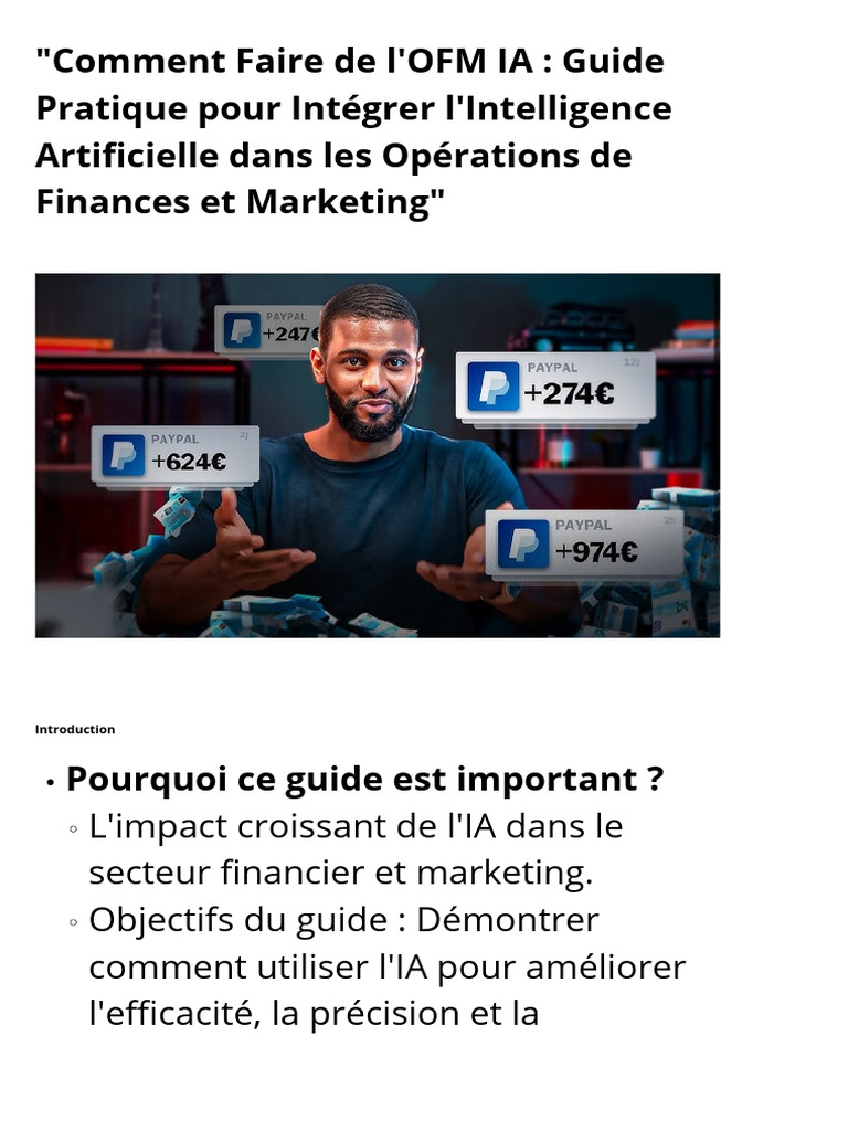 Guide Pratique de l'OFM IA | PDF | Intelligence artificielle | Finance ...