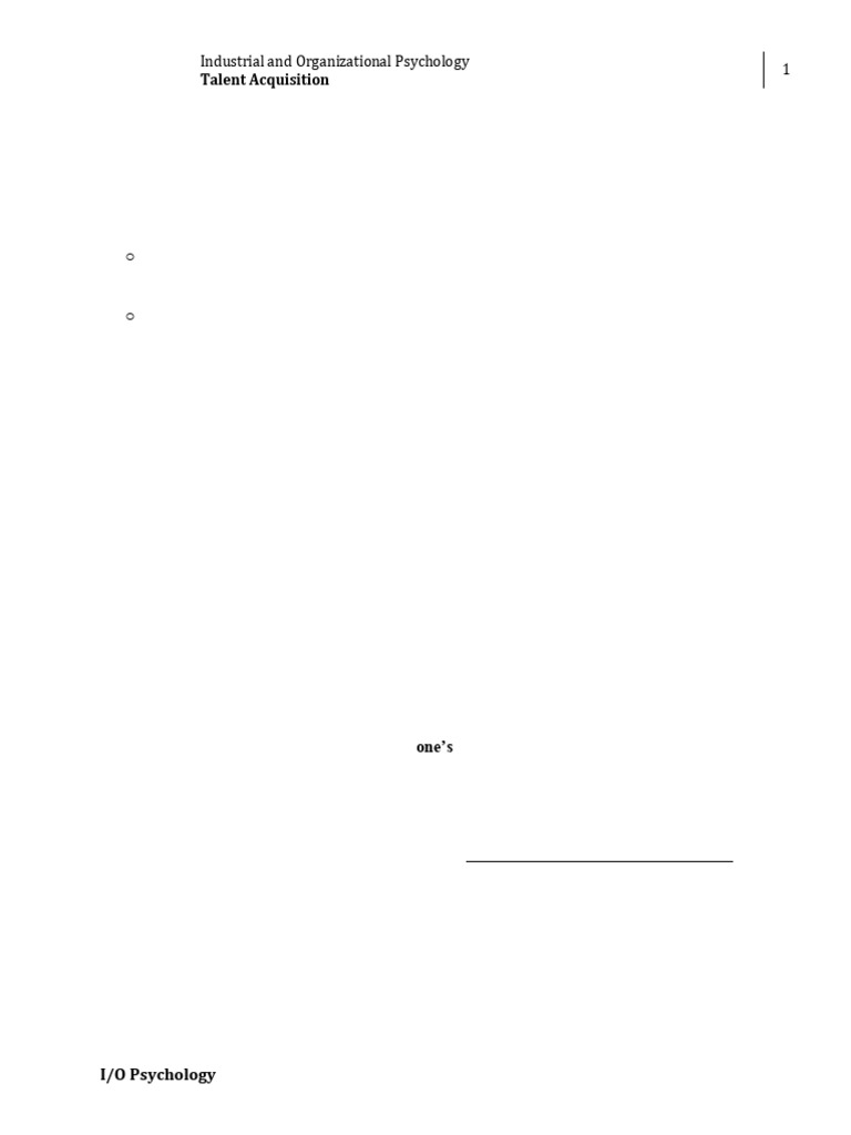 IO - LESSON 3 - Talent Acquisition 3 | PDF