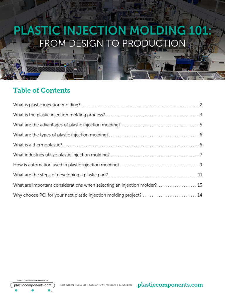 PCI Plastic Injection Molding 101 | PDF | Thermoplastic | Plastic