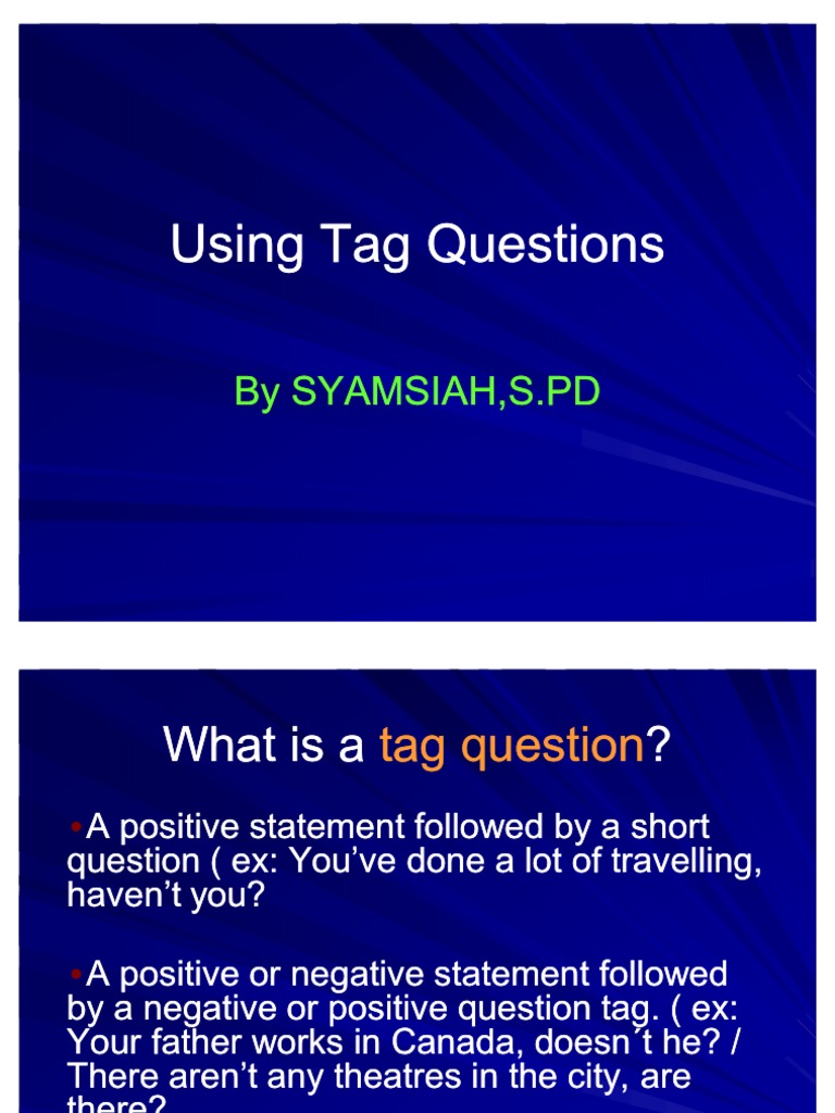 Fixed Question Tags PDF