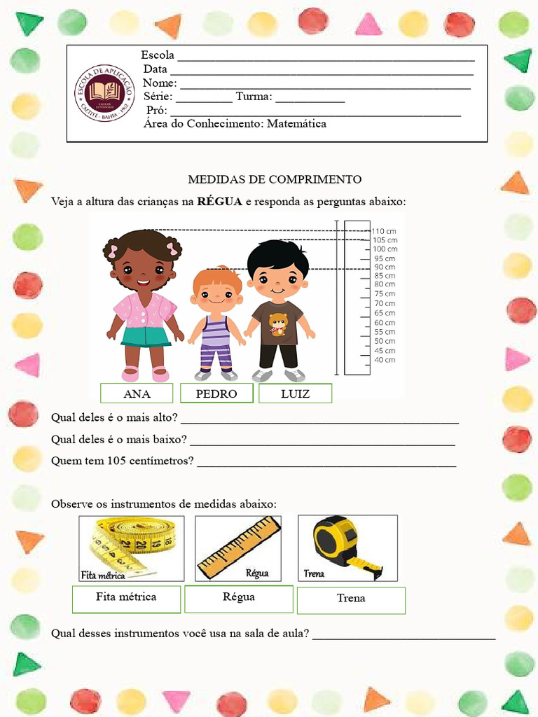 MEDIDAS DE COMPRIMENTO Atividade ICARO | PDF