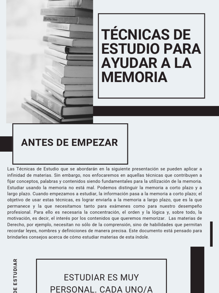 Técnicas de Estudio para Mejorar la Memoria | PDF | Memoria ...