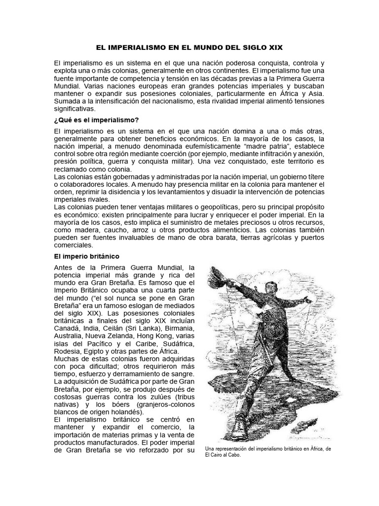 El Imperialismo en El Mundo Del Siglo Xix | PDF