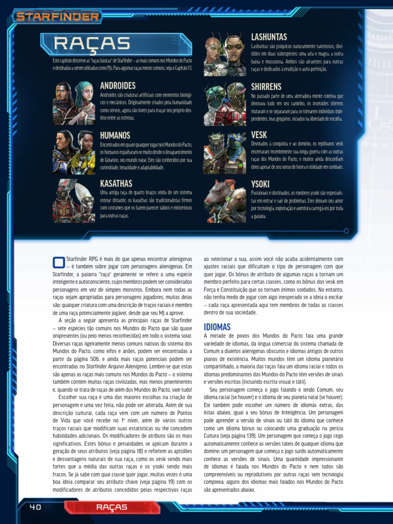 Starfinder Raças | PDF
