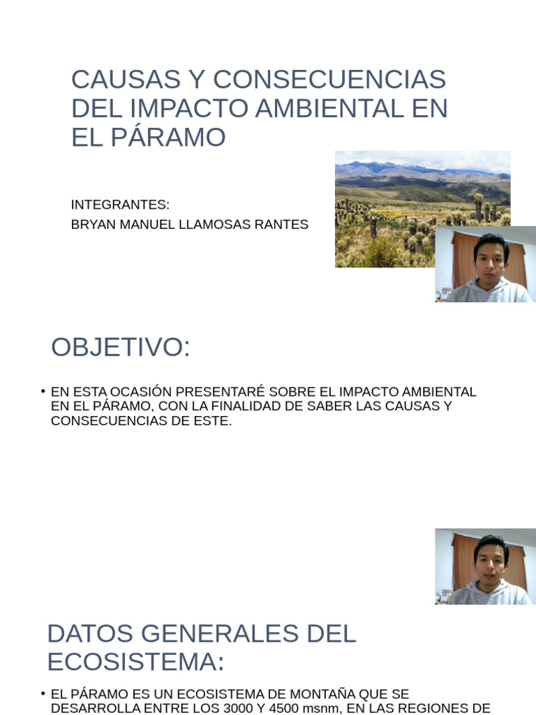 Causas y Consecuencias Del Impacto Ambiental en El Paramo | PDF