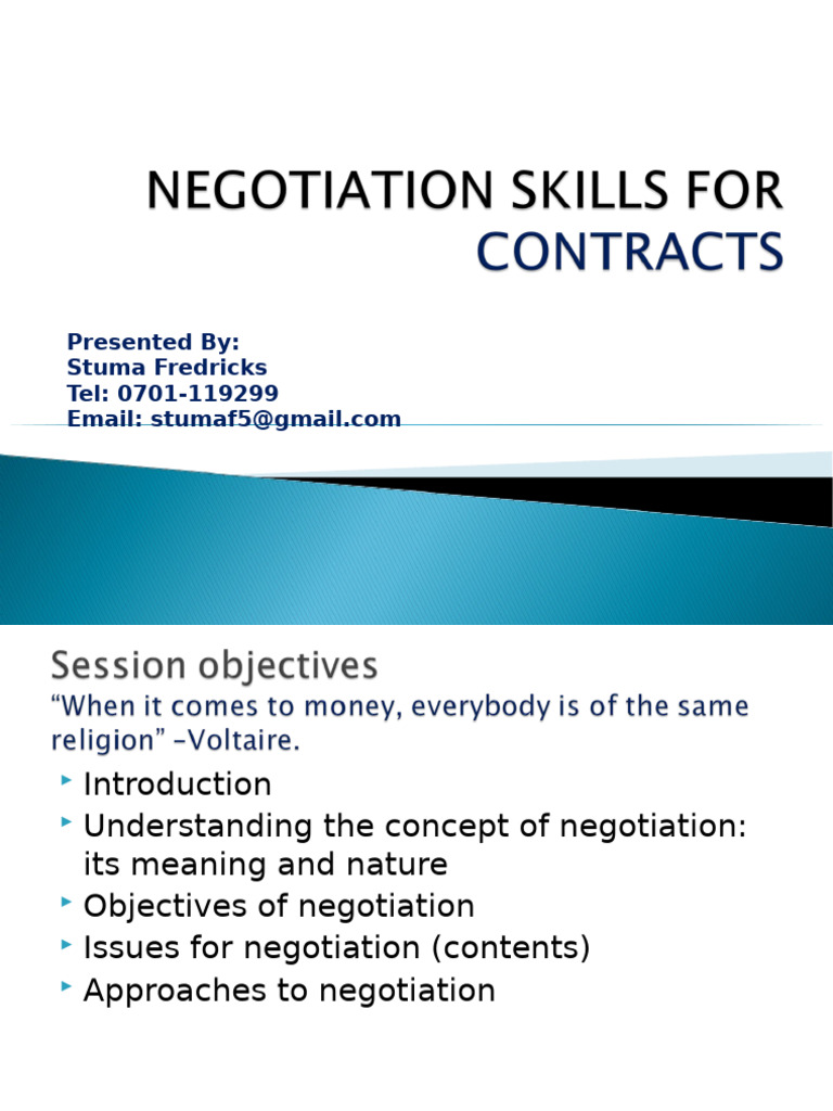 Key Objectives of Effective Negotiation | PDF | Negotiation | Procurement